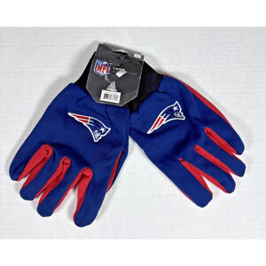 NWT NFL New England Patriots Colored Palm Utility Gloves Navy with Red Palm